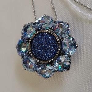 Multi gemstone Sterling silver pendant necklace